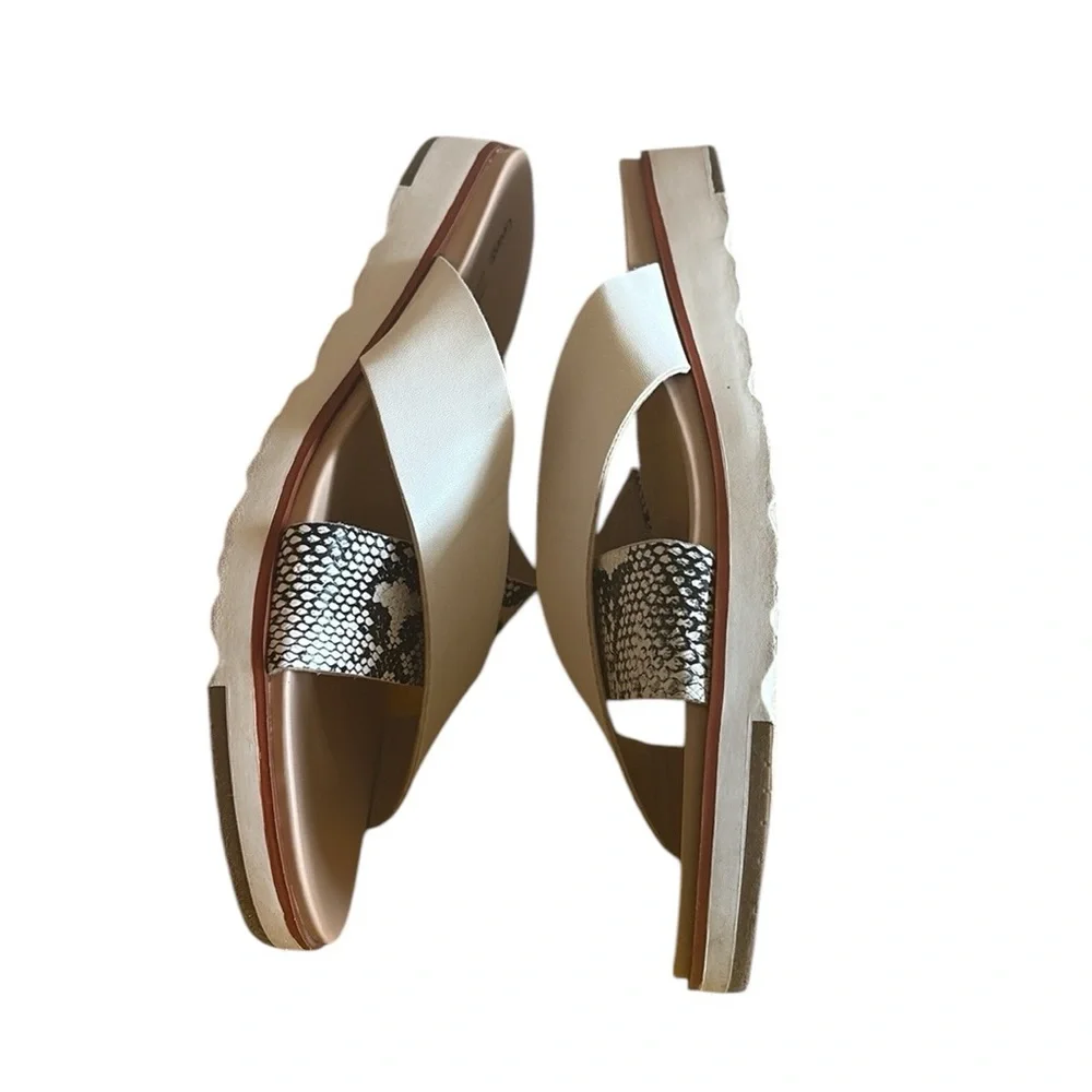 George Reptile and Beige sandals/slides , comfy and stylish , size 10